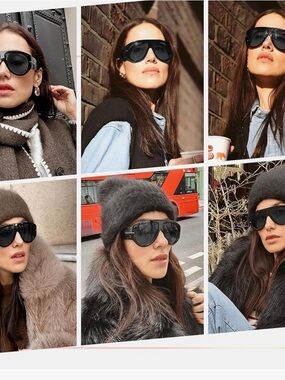 Black Oversized Shield Sunglasses - Women Accessories